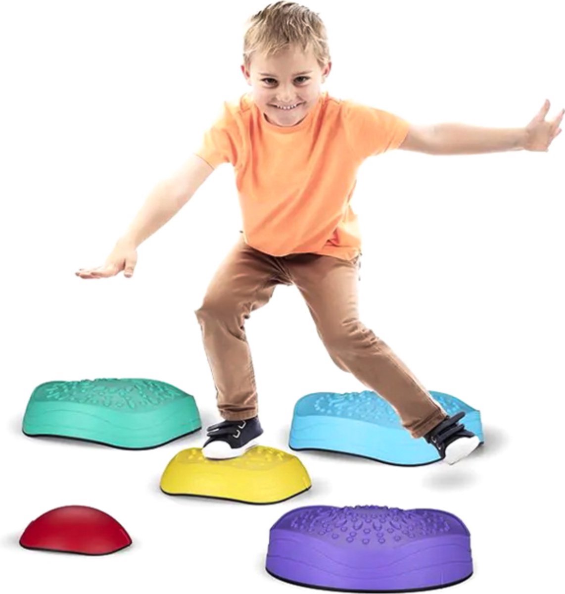 LETS PLAY Opstapstenen set 5st- - Stepping Stones - Balans Stapstenen - Rivierstenen - Voor Kinderen - Educatief speelgoed - Heuveltoppen - Evenwicht - Speelgoed - Buiten en binnen speelgoed - vanaf 2 jaar